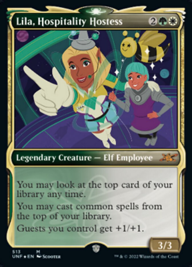 Lila, Hospitality Hostess - [Galaxy Foil, Showcase] Unfinity (UNF)