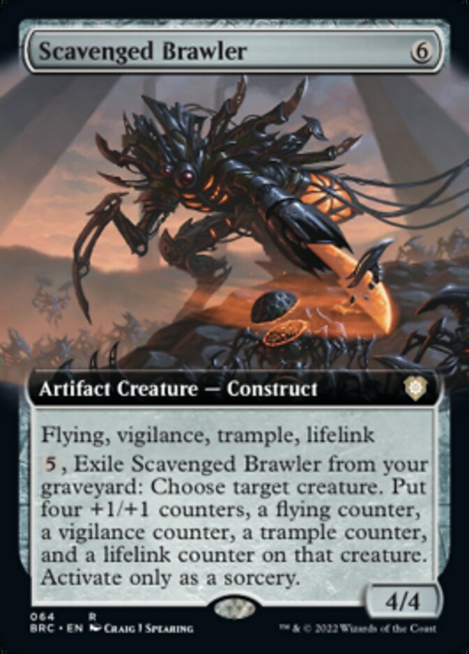 Scavenged Brawler - [Foil, Extended Art] The Brothers' War Commander (BRC)