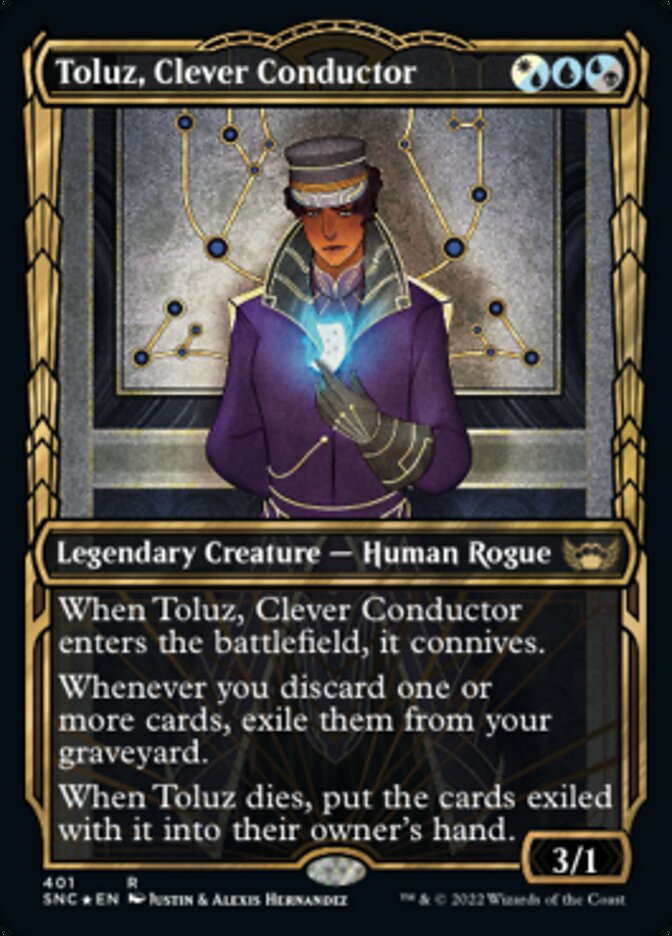 Toluz, Clever Conductor - [Gilded Foil, Showcase] Streets of New Capenna (SNC)