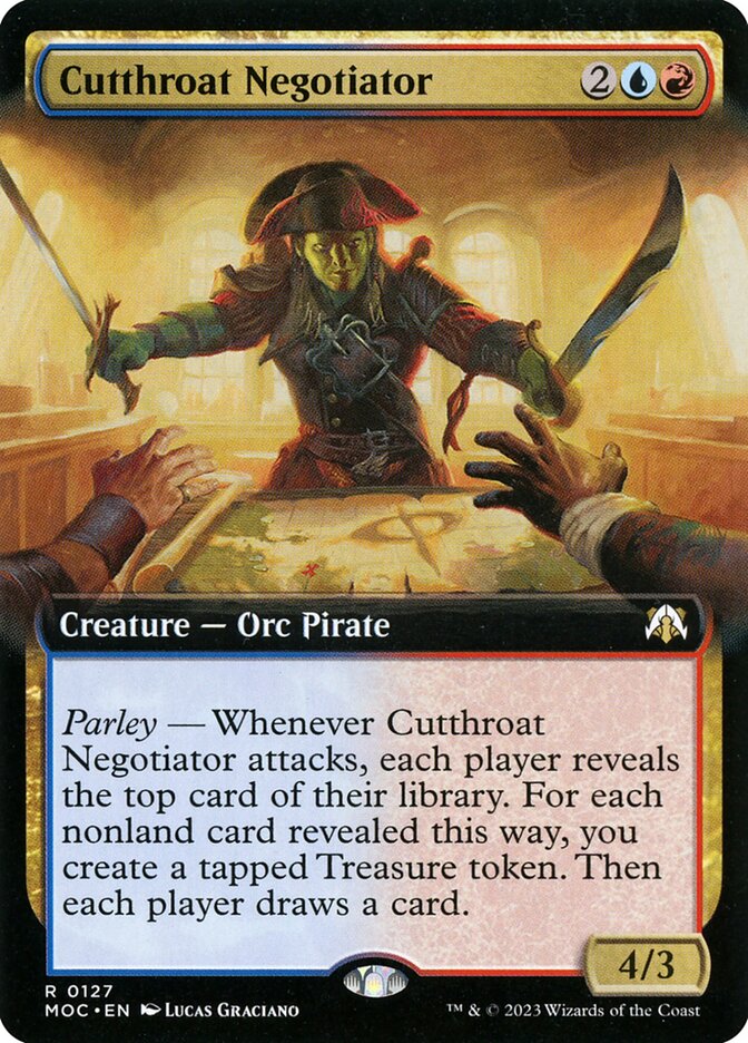 Cutthroat Negotiator - [Foil, Extended Art] March of the Machine Commander (MOC)