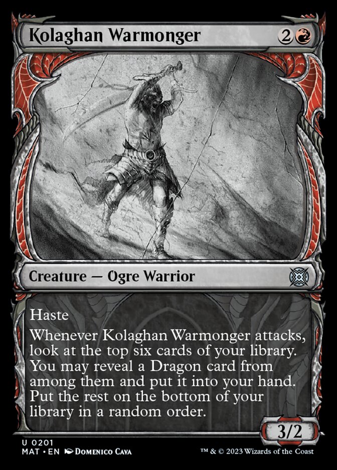 Kolaghan Warmonger - [Halo Foil, Showcase] March of the Machine: The Aftermath (MAT)