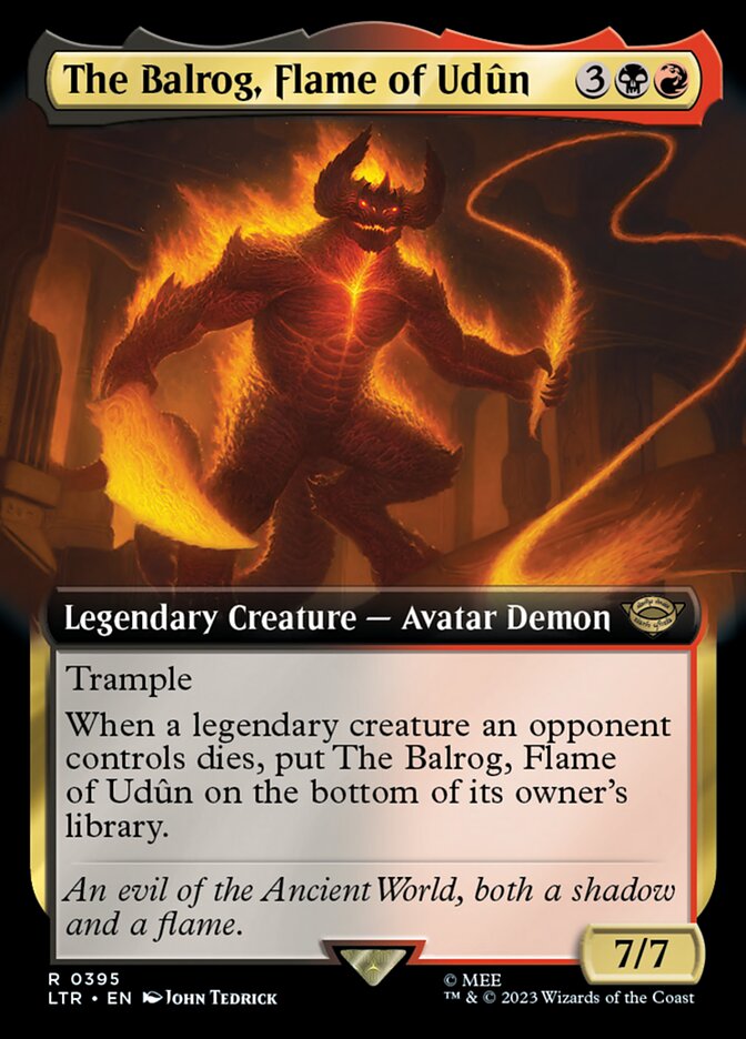 The Balrog, Flame of Udûn - [Foil, Extended Art] The Lord of the Rings: Tales of Middle-earth (LTR)