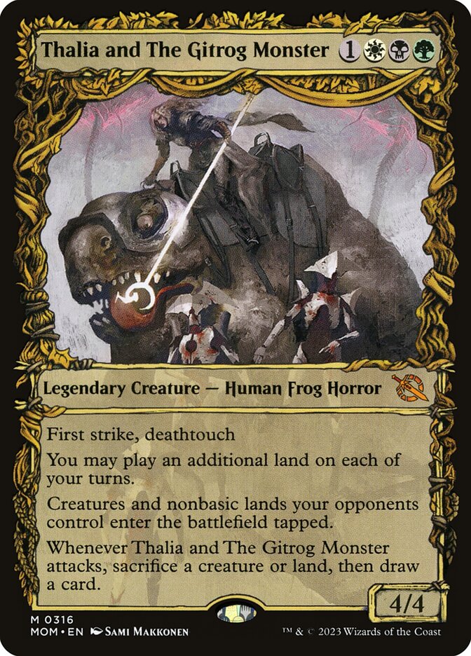 Thalia and The Gitrog Monster - [Foil, Showcase] March of the Machine (MOM)