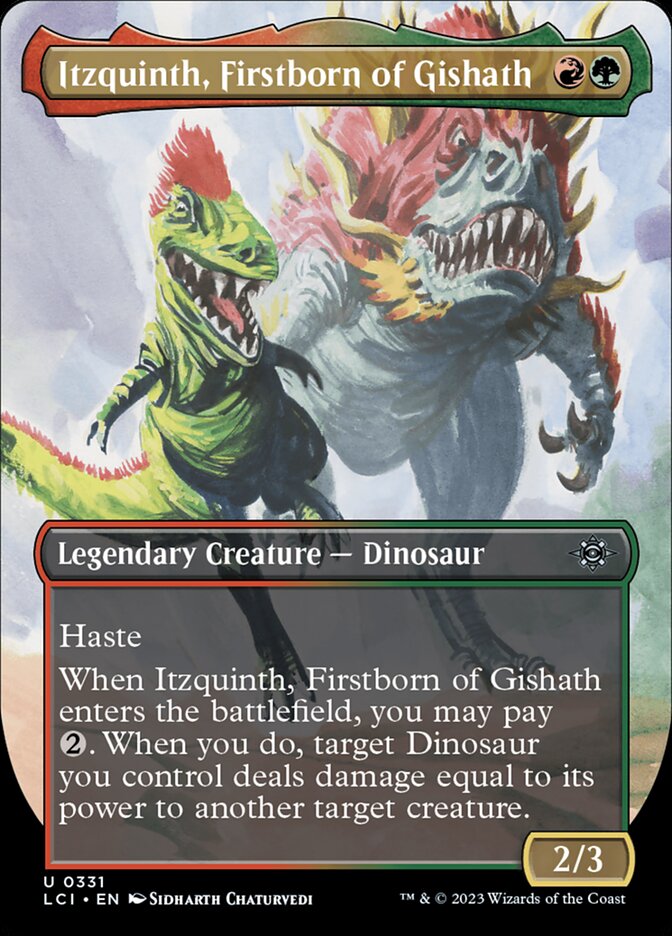 Itzquinth, Firstborn of Gishath - [Foil, Borderless] The Lost Caverns of Ixalan (LCI)