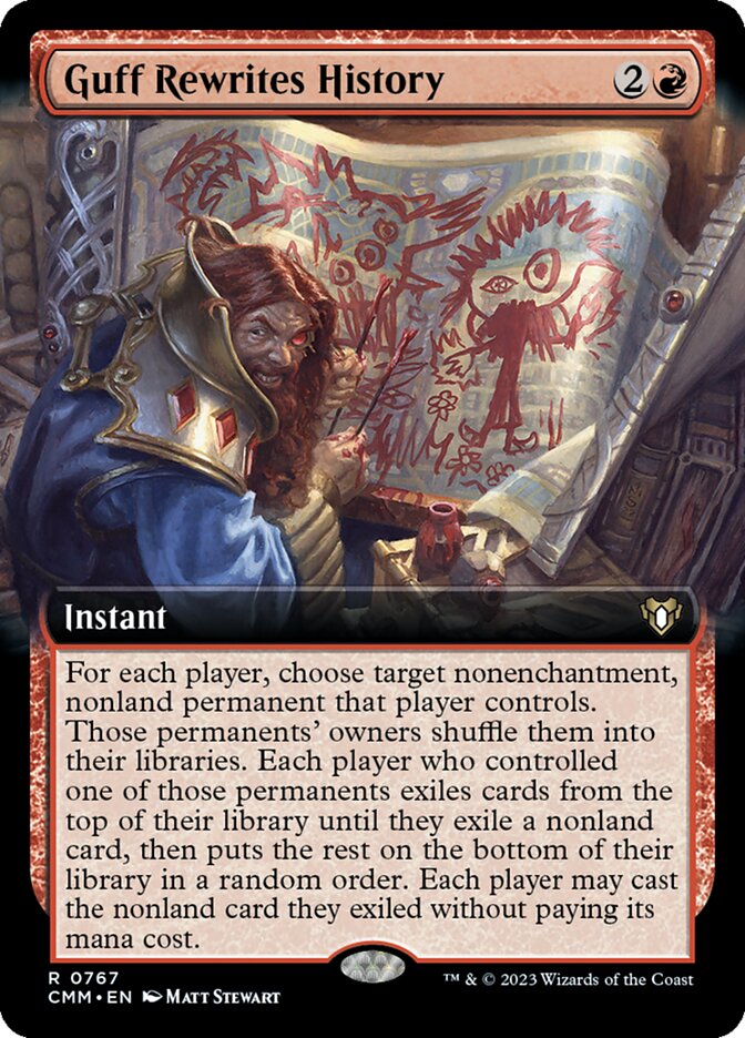 Guff Rewrites History - [Foil, Extended Art] Commander Masters (CMM)