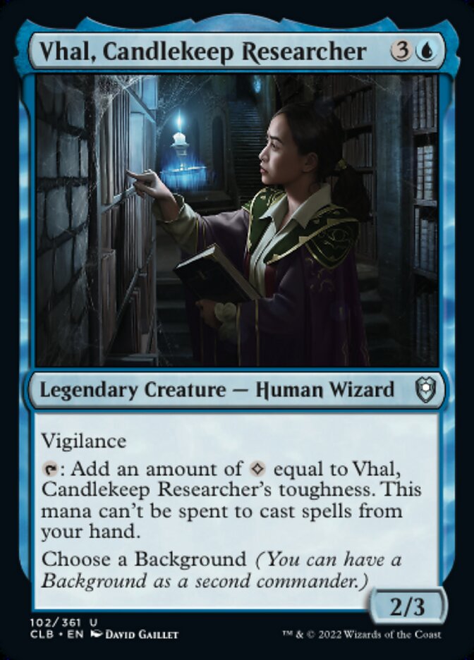 Vhal, Candlekeep Researcher - Commander Legends: Battle for Baldur's Gate (CLB)