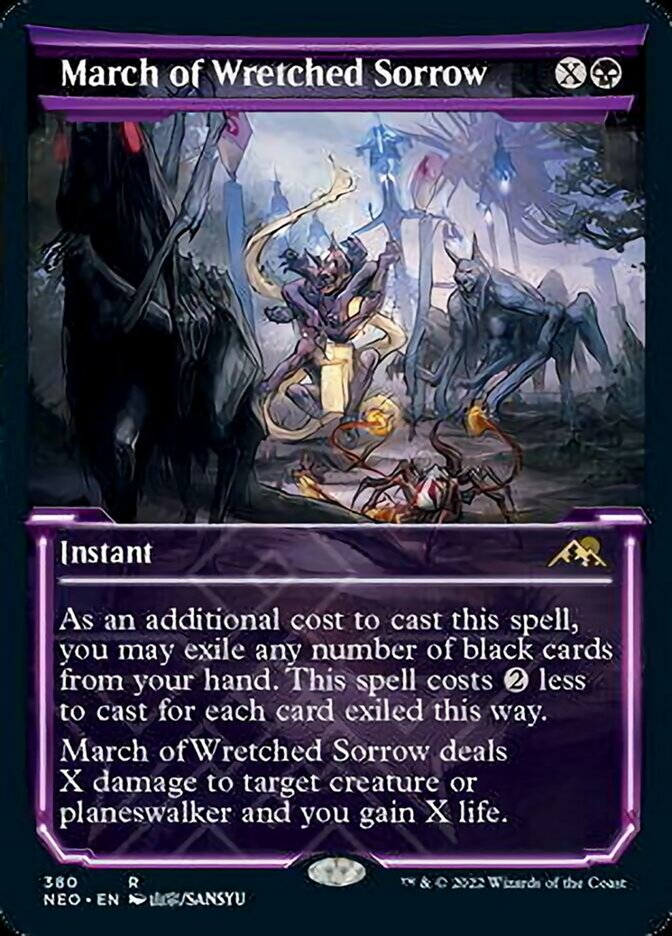March of Wretched Sorrow - [Foil, Showcase] Kamigawa: Neon Dynasty (NEO)