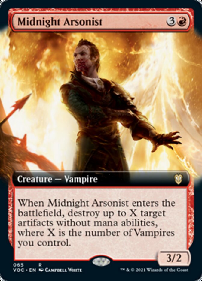 Midnight Arsonist - [Foil, Extended Art] Crimson Vow Commander (VOC)