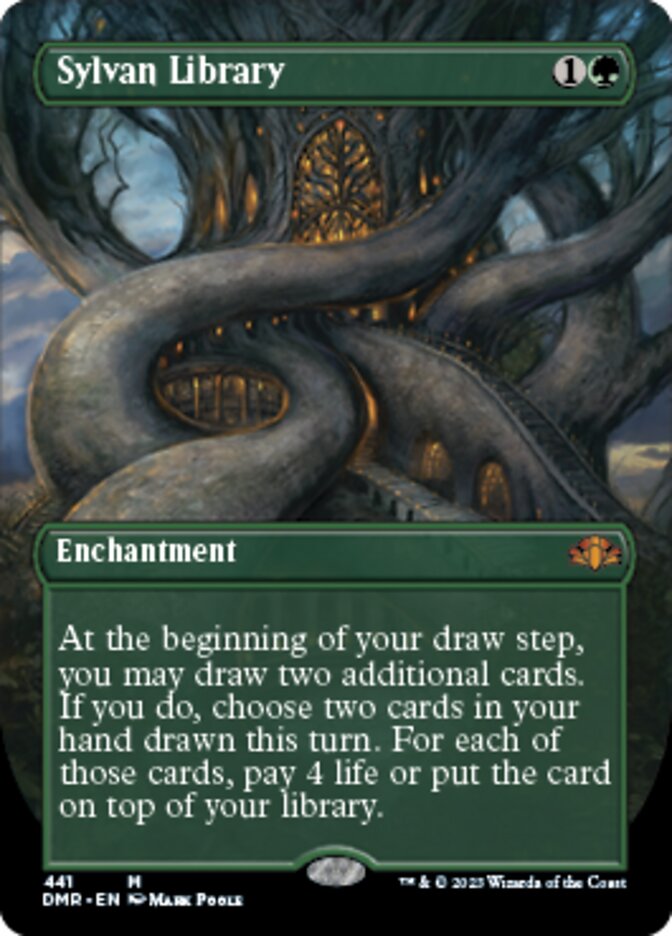 Sylvan Library - [Foil, Borderless] Dominaria Remastered (DMR)