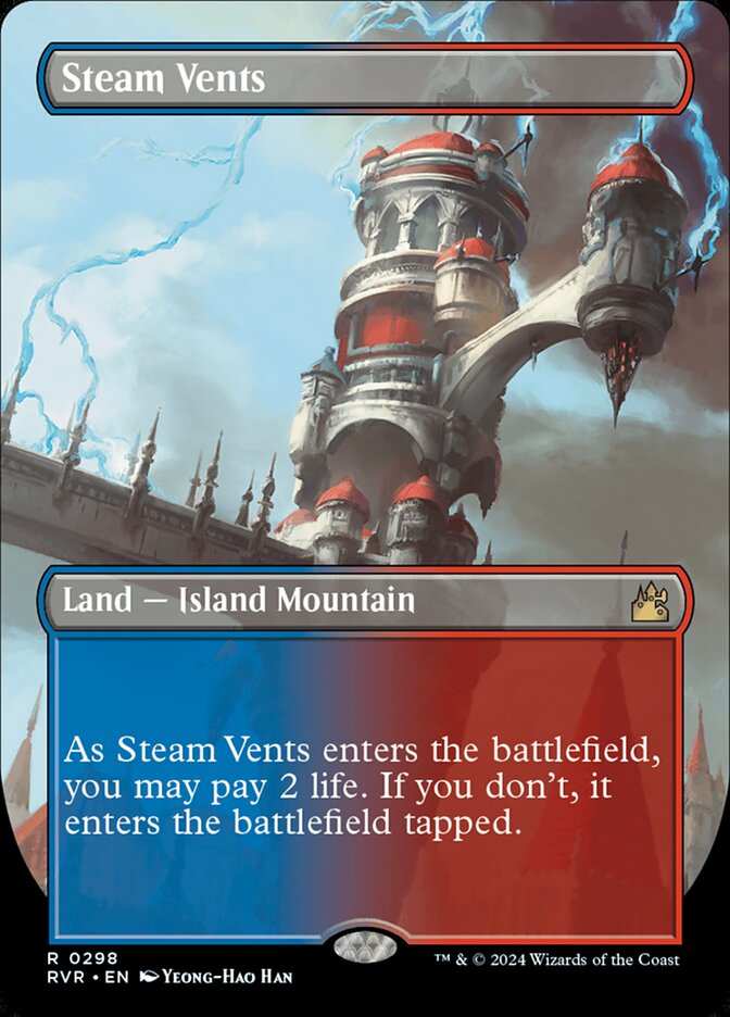 Steam Vents - [Foil, Borderless] Ravnica Remastered (RVR)