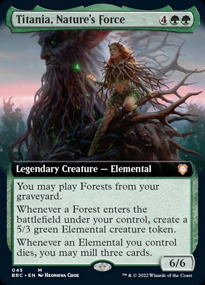 Titania, Nature's Force - [Foil, Extended Art] The Brothers' War Commander (BRC)
