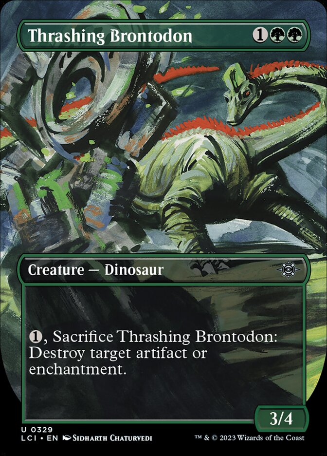 Thrashing Brontodon - [Borderless] The Lost Caverns of Ixalan (LCI)