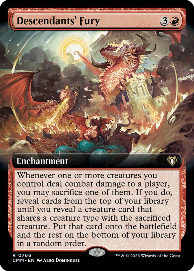 Descendants' Fury - [Foil, Extended Art] Commander Masters (CMM)