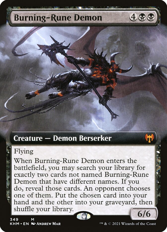 Burning-Rune Demon - [Foil, Extended Art] Kaldheim (KHM)