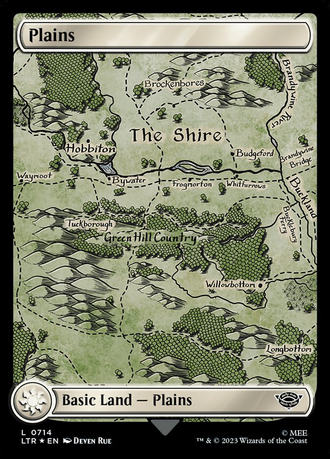 Plains (714) - [Surge Foil, Full Art] The Lord of the Rings: Tales of Middle-earth (LTR)