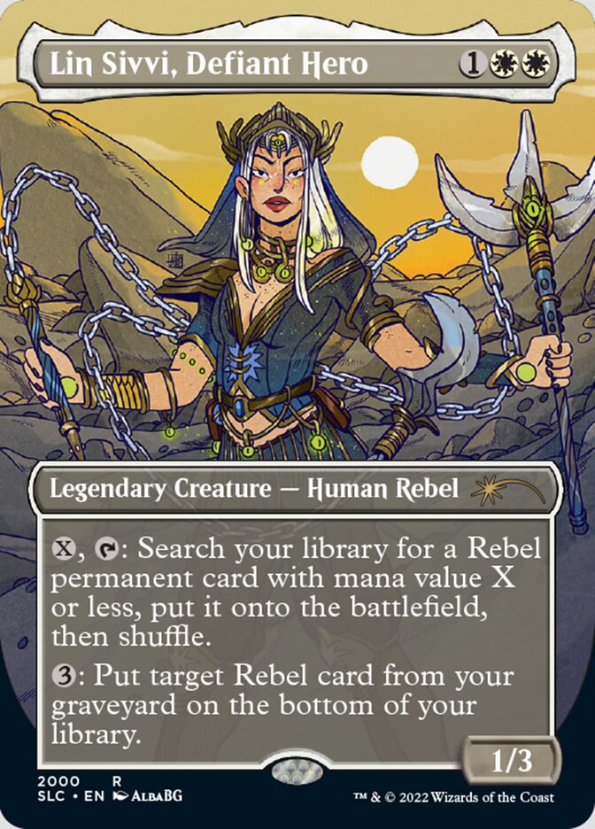 Lin Sivvi, Defiant Hero - [Foil, Borderless] Secret Lair 30th Anniversary Countdown Kit (SLC)