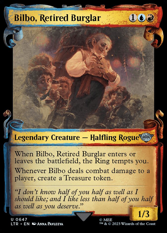 Bilbo, Retired Burglar - [Foil, Showcase Scroll] The Lord of the Rings: Tales of Middle-earth (LTR)