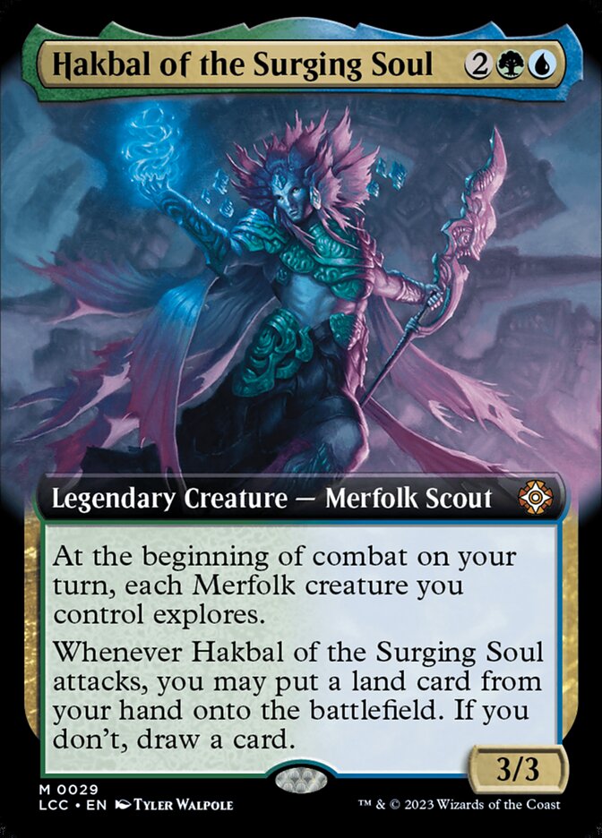 Hakbal of the Surging Soul - [Foil, Extended Art] Lost Caverns of Ixalan Commander (LCC)