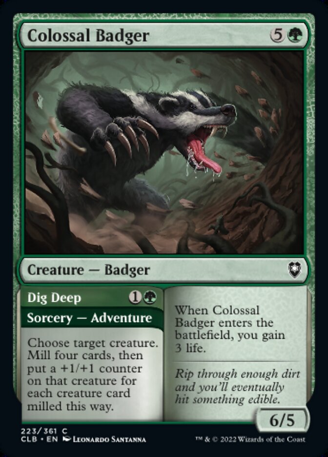 Colossal Badger // Dig Deep - Commander Legends: Battle for Baldur's Gate (CLB)