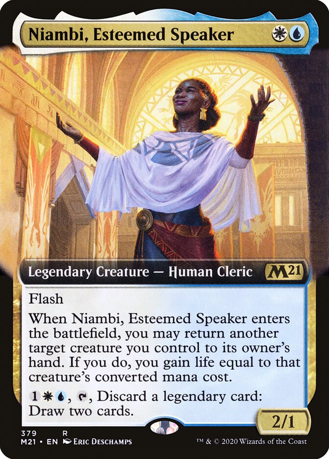 Niambi, Esteemed Speaker - [Extended Art] Core Set 2021 (M21)