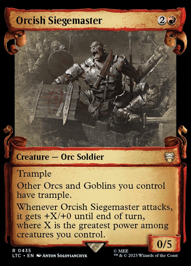 Orcish Siegemaster - [Foil, Showcase Scroll] Tales of Middle-earth Commander (LTC)