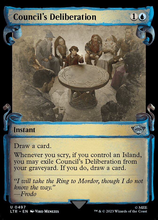 Council's Deliberation - [Foil, Showcase Scroll] The Lord of the Rings: Tales of Middle-earth (LTR)