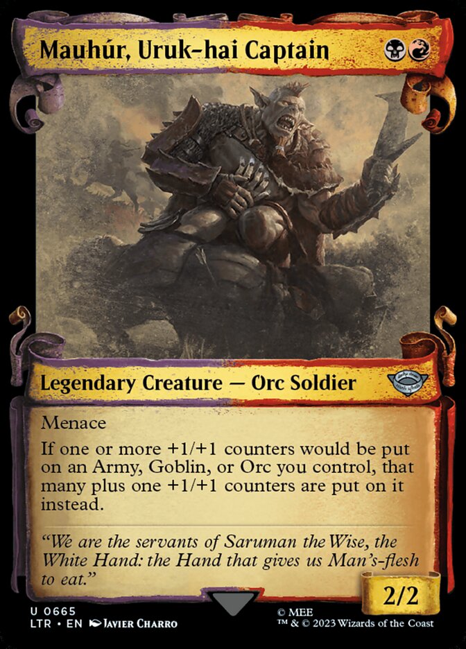 Mauh√∫r, Uruk-hai Captain - [Foil, Showcase Scroll] The Lord of the Rings: Tales of Middle-earth (LTR)