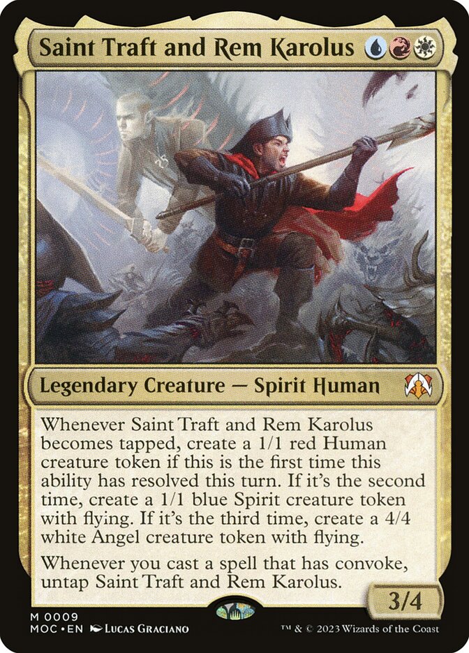 Saint Traft and Rem Karolus - [Foil] March of the Machine Commander (MOC)