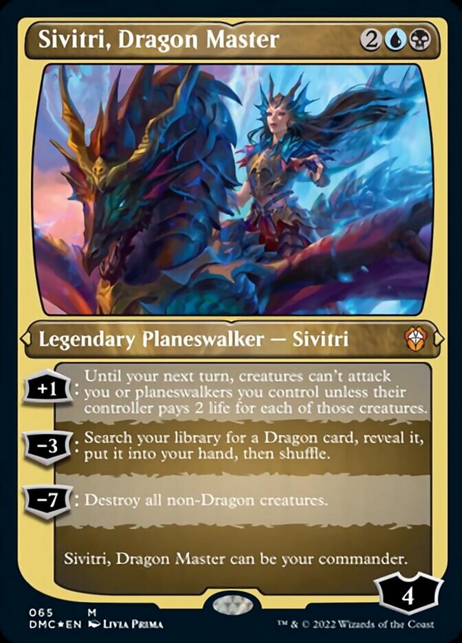 Sivitri, Dragon Master - [Etched Foil, Borderless] Dominaria United Commander (DMC)