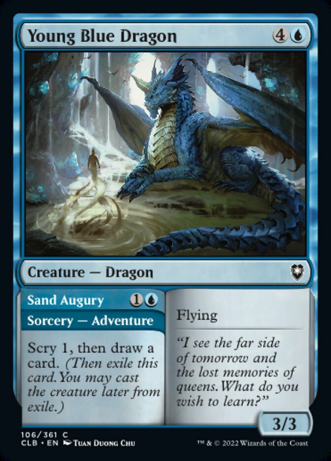 Young Blue Dragon // Sand Augury - Commander Legends: Battle for Baldur's Gate (CLB)