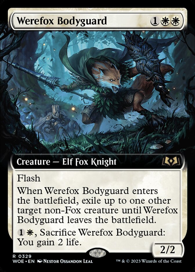 Werefox Bodyguard - [Foil, Extended Art] Wilds of Eldraine (WOE)