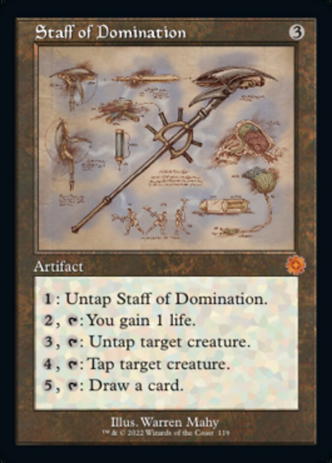 Staff of Domination - [Foil, Schematic] The Brothers' War Retro Artifacts (BRR)