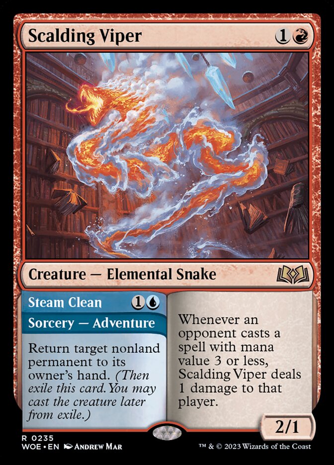 Scalding Viper // Steam Clean - [Foil] Wilds of Eldraine (WOE)