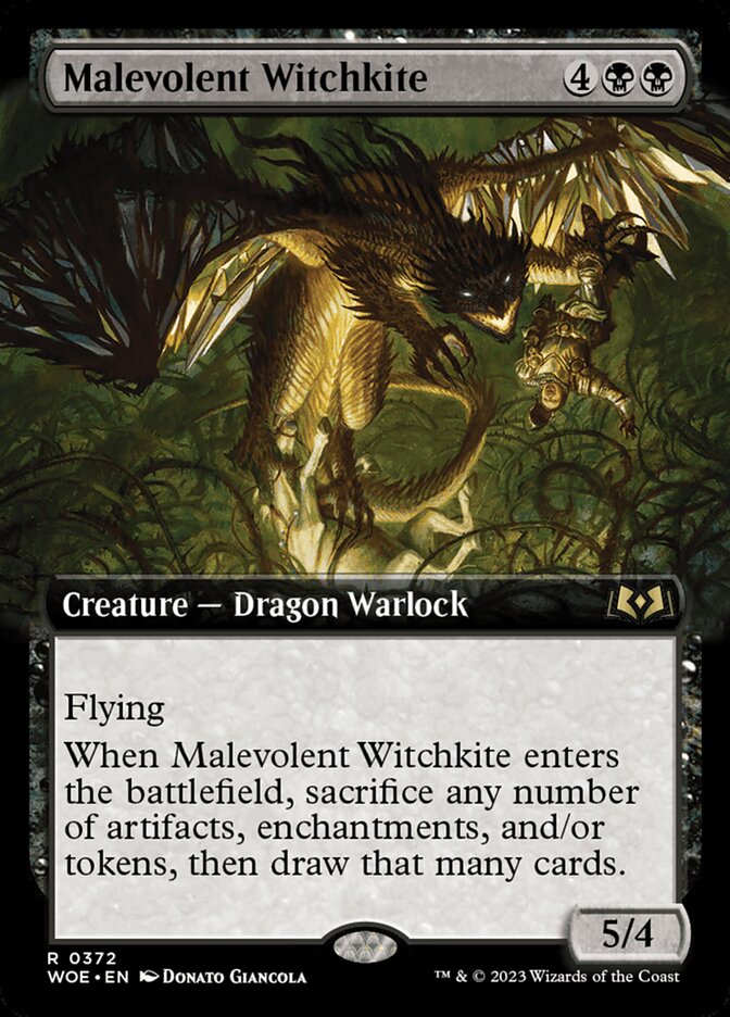 Malevolent Witchkite - [Extended Art] Wilds of Eldraine (WOE)