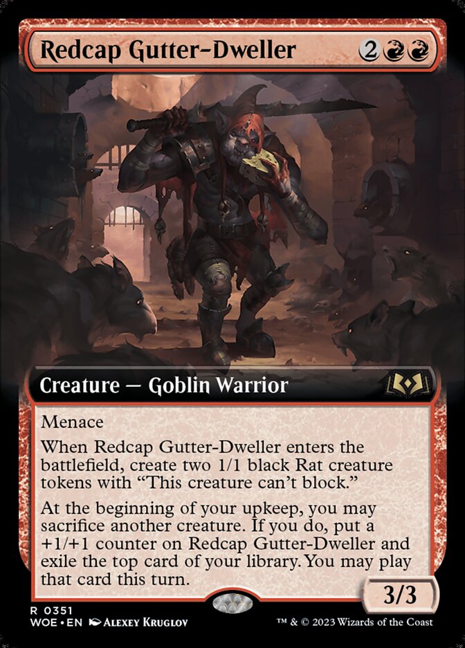 Redcap Gutter-Dweller - [Foil, Extended Art] Wilds of Eldraine (WOE)