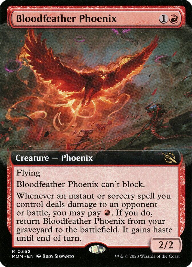 Bloodfeather Phoenix - [Foil, Extended Art] March of the Machine (MOM)