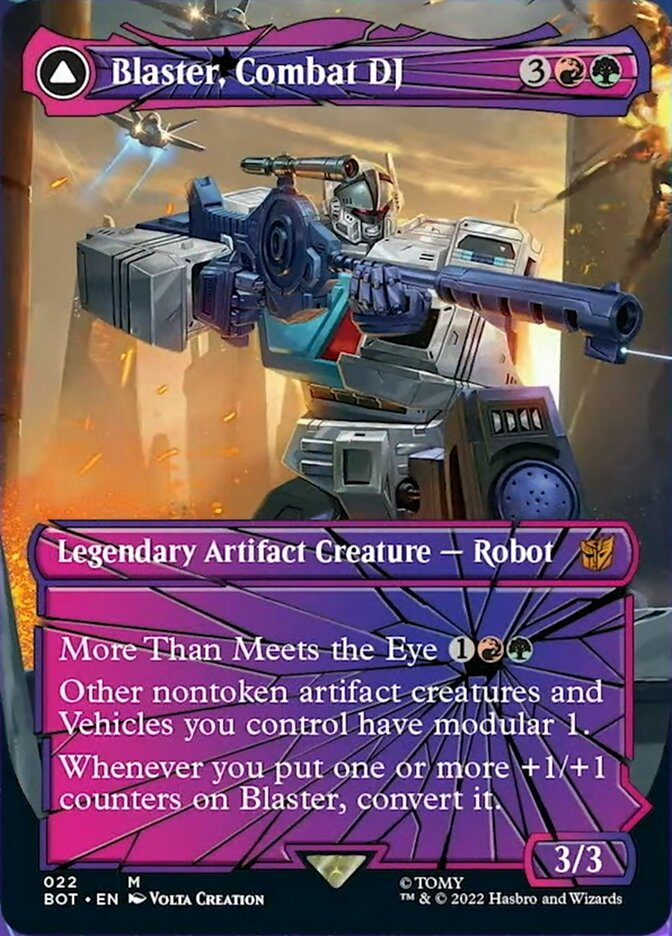Blaster, Combat DJ // Blaster, Morale Booster - [Foil, Shattered Glass] Transformers (BOT)