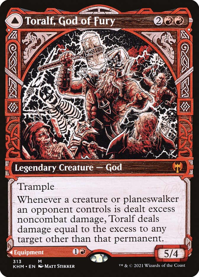 Toralf, God of Fury // Toralf's Hammer - [Foil, Showcase] Kaldheim (KHM)