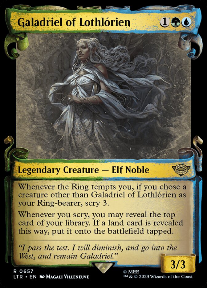 Galadriel of Lothl√≥rien - [Foil, Showcase Scroll] The Lord of the Rings: Tales of Middle-earth (LTR)