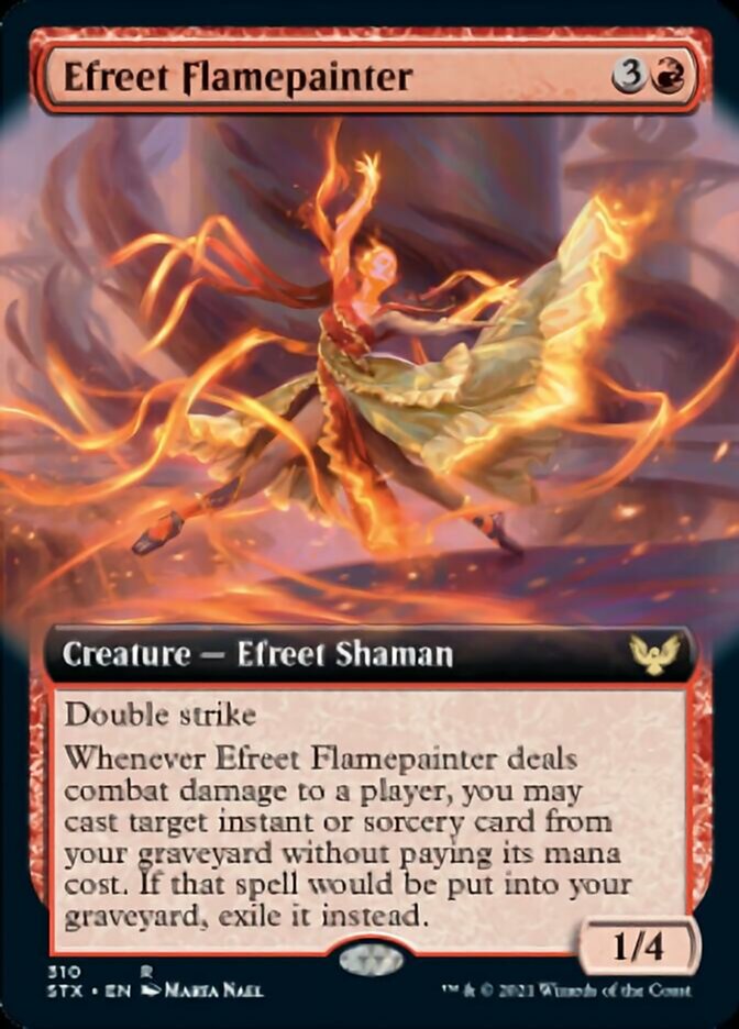 Efreet Flamepainter - [Foil, Extended Art] Strixhaven: School of Mages (STX)