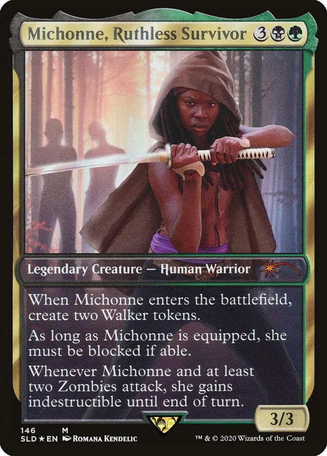 Michonne, Ruthless Survivor (146) - [Foil, Borderless] Secret Lair Drop (SLD)