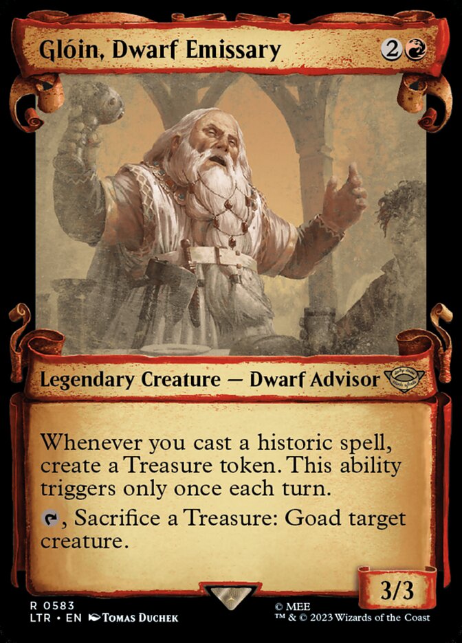 Gl√≥in, Dwarf Emissary - [Foil, Showcase Scroll] The Lord of the Rings: Tales of Middle-earth (LTR)