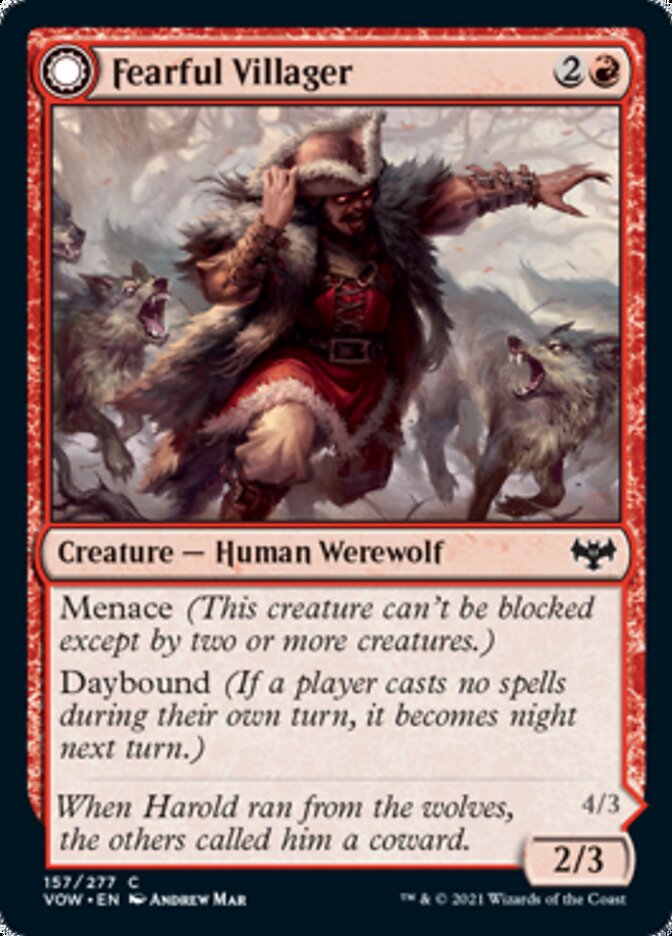 Fearful Villager // Fearsome Werewolf - [Foil] Innistrad: Crimson Vow (VOW)
