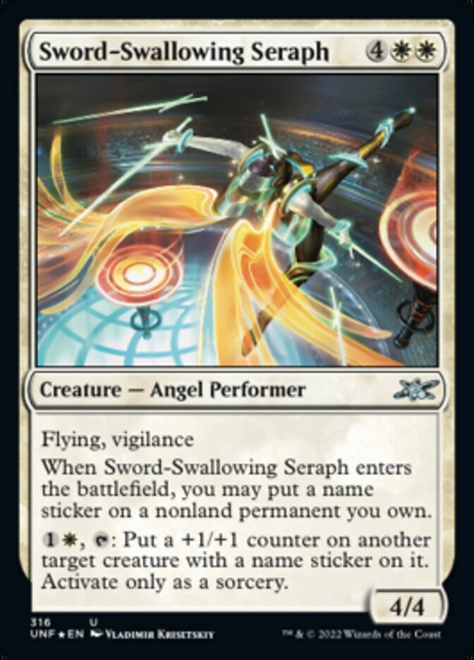 Sword-Swallowing Seraph - [Galaxy Foil] Unfinity (UNF)