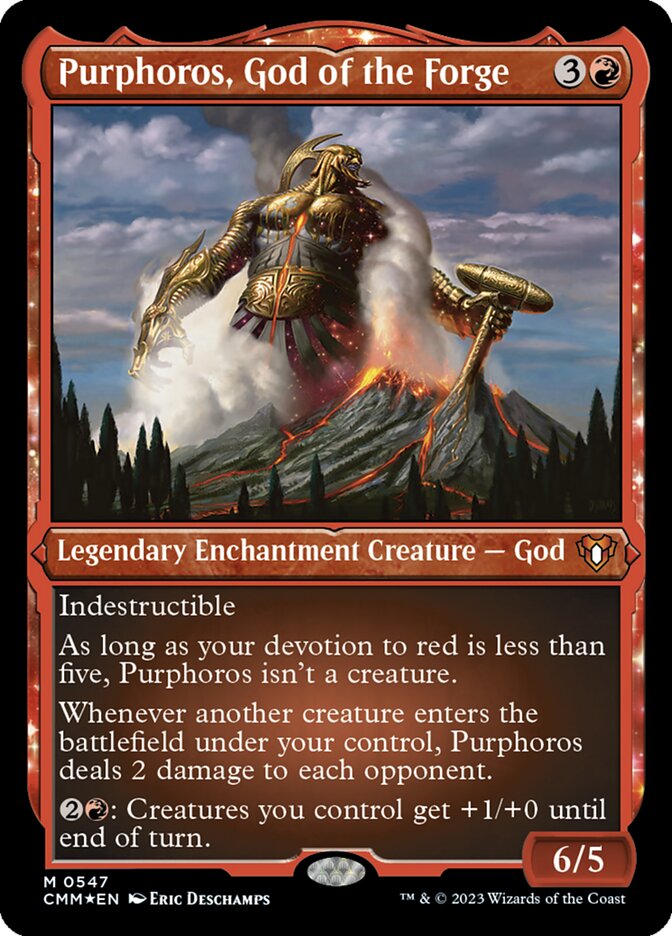 Purphoros, God of the Forge - [Etched Foil] Commander Masters (CMM)