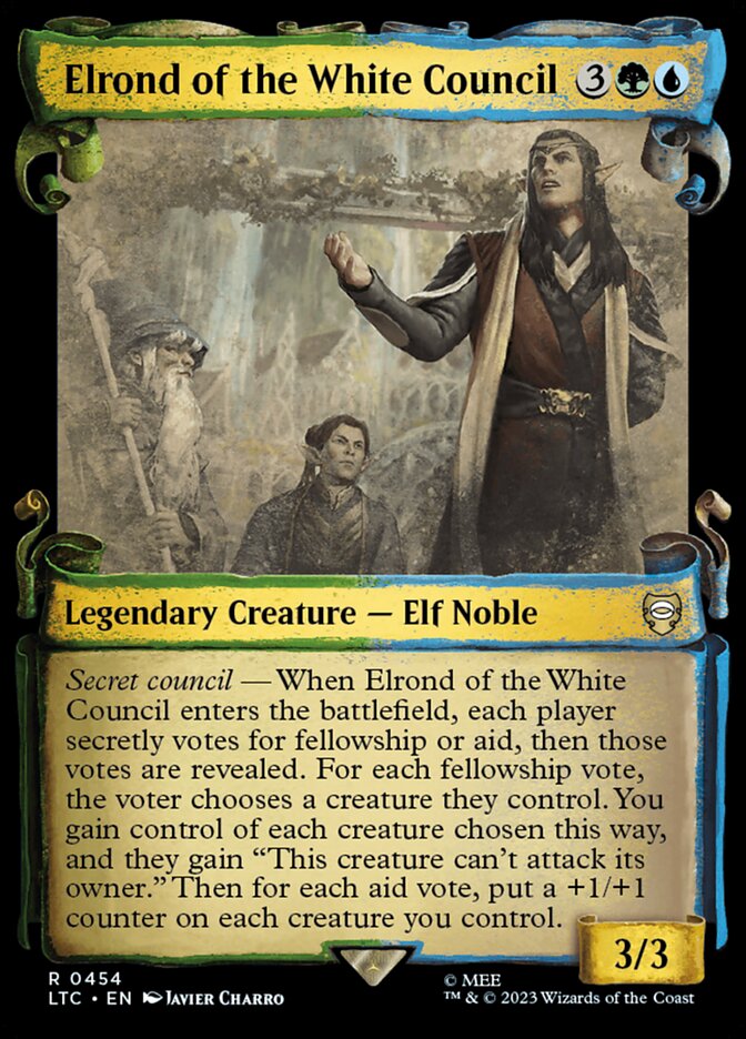 Elrond of the White Council - [Foil, Showcase Scroll] Tales of Middle-earth Commander (LTC)
