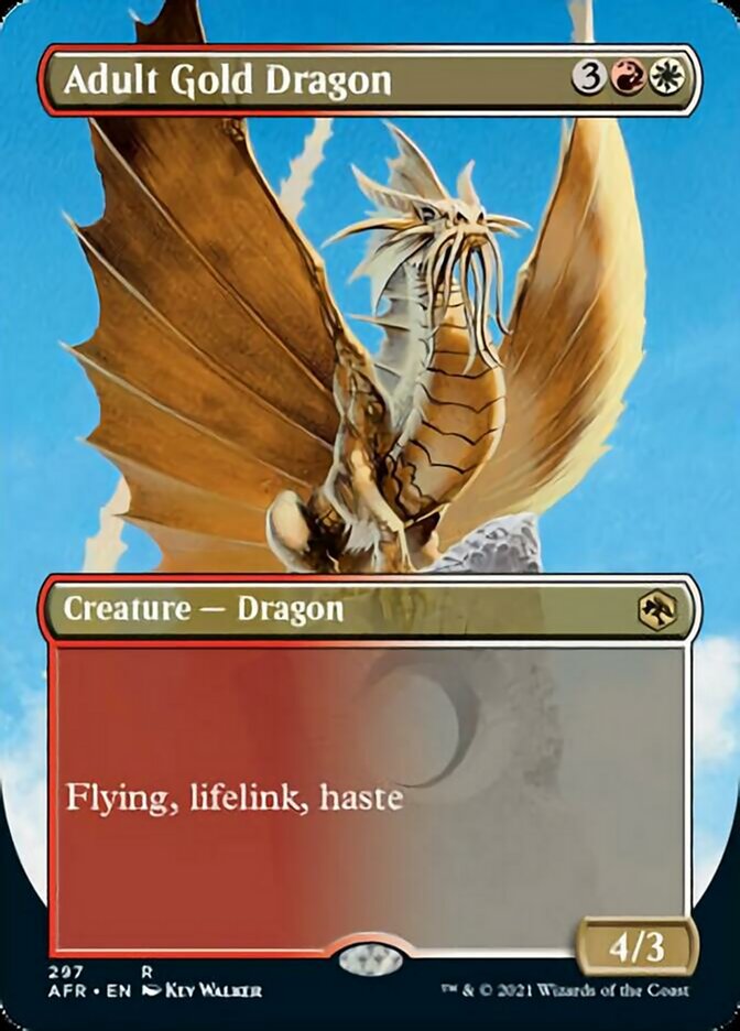 Adult Gold Dragon - [Foil, Borderless] Adventures in the Forgotten Realms (AFR)