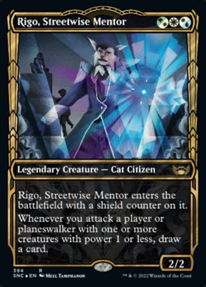 Rigo, Streetwise Mentor - [Gilded Foil, Showcase] Streets of New Capenna (SNC)
