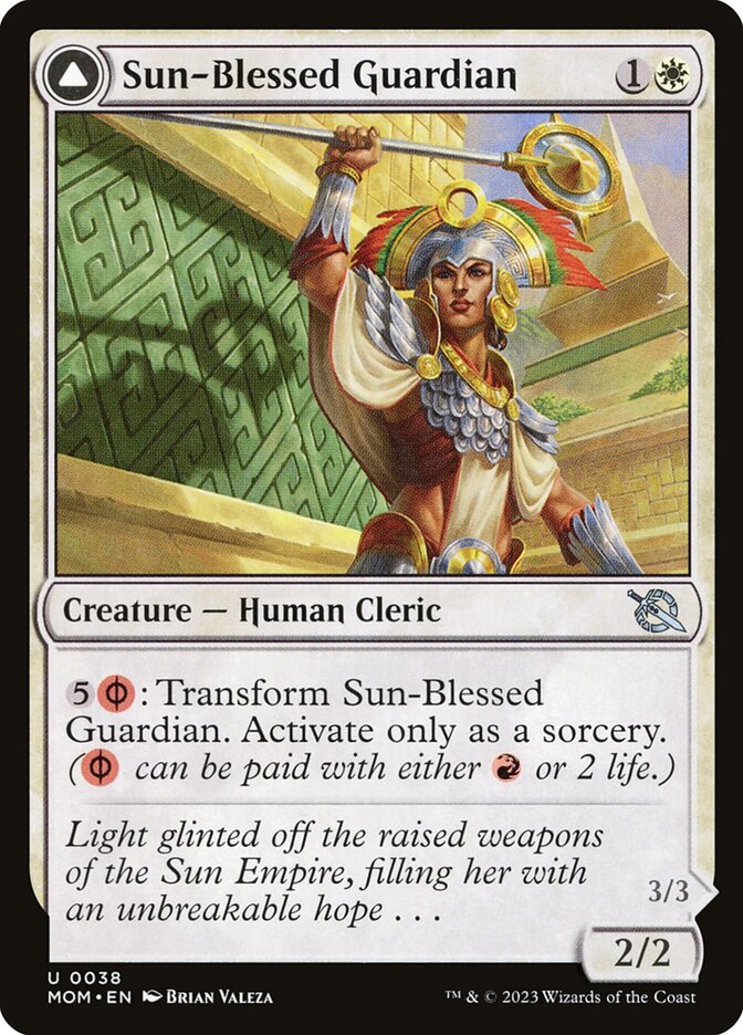 Sun-Blessed Guardian // Furnace-Blessed Conqueror - [Foil] March of the Machine (MOM)