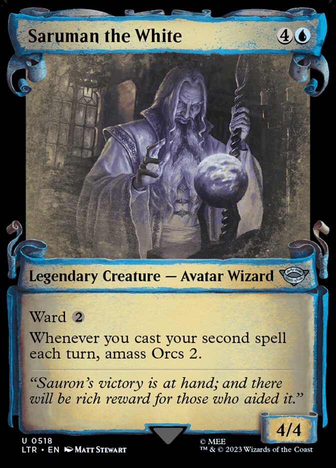 Saruman the White - [Foil, Showcase Scroll] The Lord of the Rings: Tales of Middle-earth (LTR)